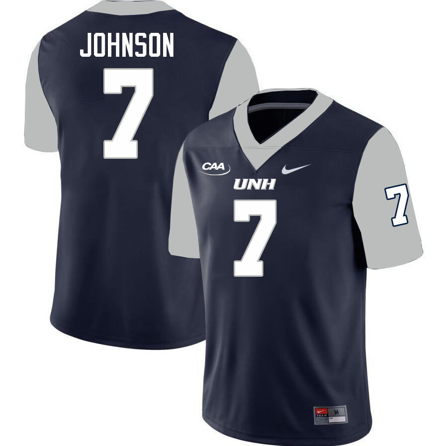 New Hampshire Wildcats #7 D.J. Johnson College Football Jerseys,Uniforms-Navy